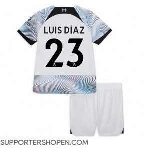 Liverpool Luis Diaz #23 Bortatröja Barn 2022-23 Kortärmad (+ korta byxor)